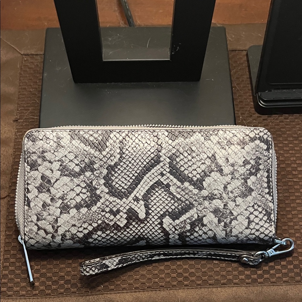 Michael Kors Python Pattern Wristlet - Black And … - image 3
